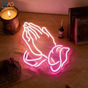 Enseigne néon LED en acrylique Mains en prière pour chambre à coucher, salon, décoration de fête, indice de protection IP65 - Product Image 2