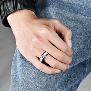 <b>Titanium</b> Steel Cross <b>Ring</b> For Men Prayer Scripture Stainless Steel Index Finger Jewelry Gift - Product Image 2
