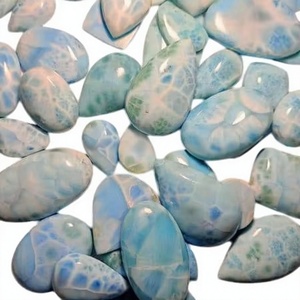 Lot en gros de pierres précieuses Larimar 100% naturelles, formes variées, cabochons bleus, pour la fabrication de bijoux faits main, FAIJAN GEMS, tiers - Product Image 1