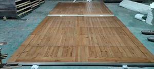 Portes de garage intelligentes en bois massif <span class=keywords><strong>Prix</strong></span> Porte de garage sectionnelle Porte de chariot résidentiel 9x8 Porte pliante coulissante à rabat solide - Product Image 4