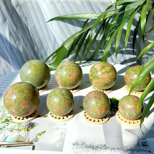 Vente en gros de sphères d'unakite de style bohème, pierre de cristal de guérison naturelle pour la décoration intérieure unique et les cadeaux de vacances - Product Image 3