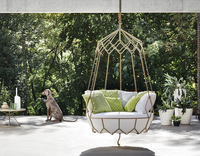 Fauteuil double d'extérieur en rotin pour jardin, balançoire de patio en forme d'œuf, siège suspendu, vente en gros d'usine