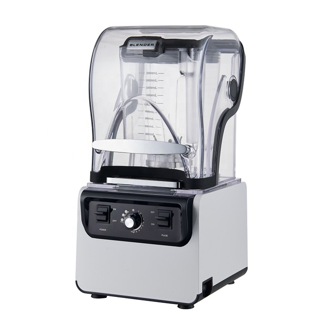Quiet Commercial Blender Heavy Duty Blender with 2L BPA-free Jar and Timer Mechanical Control Low Noise Ice Crushing