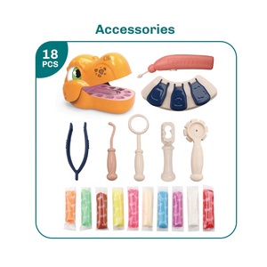 ชุด DIY แป้งโดว์จากแป้งสาลีสำหรับเด็ก2024ใหม่ชุดของเล่นไดโนเสาร์แบบทำมือเด็กผู้หญิงของเล่นทันตแพทย์รวมแบตเตอรี่ AG13ขนาด1*1.5 v'' - Product Image 3