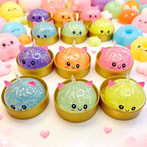 Jouets à presser <span class=keywords><strong>licorne</strong></span> 8,5 cm, en forme <span class=keywords><strong>de</strong></span> boulette <span class=keywords><strong>mystère</strong></span>, pâtons vapeur Bao avec visage souriant, jouets anti-stress alimentaires avec kit <span class=keywords><strong>de</strong></span> cuisson vapeur - Product Image 1