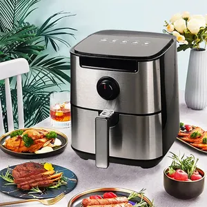 Industrie chinoise 3 paniers de friteuses à Air de 5l, grande friteuse électrique sans huile de dinde, Pots de friteuse à Air en acier inoxydable, panier de four à vapeur pour la maison