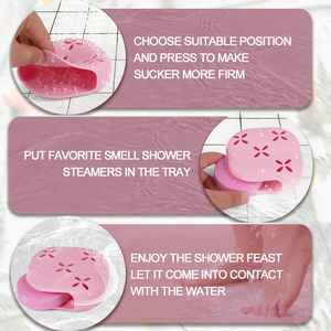 Silicone Douche Vapeurs Plateau <span class=keywords><strong>Ventouse</strong></span> Longue Durée Flake Bain Bombes Conteneur Douche Vapeur Tablette Titulaire - Product Image 5
