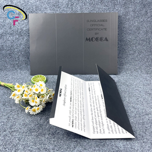 Chất lượng cao tùy chỉnh 300gsm màu đen và trắng tráng giấy tại chỗ UV gấp giấy chứng nhận chính thức Thẻ cho thương hiệu - Product Image 1