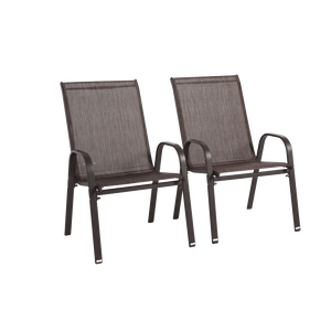 DB Lot de 2 chaises de jardin à accoudoir haut Chaises de patio de camping en plein air avec tissu textilène respirant - Product Image 1