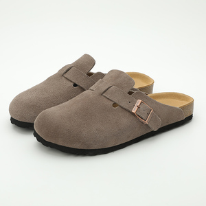 2026 Wholesale Custom Style <b>Mens</b> Mules Genuine Leather Upper Cork Foot-bed Genuine Leather Strong Arch Support - Product Image 6