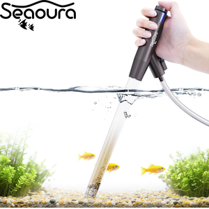 Seaoura SR-529 조절 가능한 수족관 자갈 진공 청소기 수동 사이펀 물 교체기 에어 푸시 버튼 포함 모래 세척용 - Product Image 1
