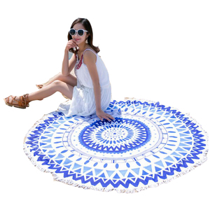Fabricants en chine <span class=keywords><strong>Fouta</strong></span> serviette de <span class=keywords><strong>Plage</strong></span> Ronde En Microfibre imprimée - Product Image 2