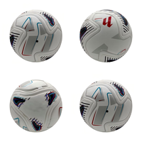 Nouveau ballon de football sans couture thermocollé imprimé, taille 5, base blanche avec design contrasté