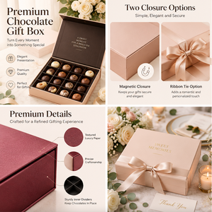 Caja de Regalo Magnética para Boda con Logotipo Personalizado OEM, Opciones de Cinta, Empaque Rígido Minimalista para Chocolates con Insertos - Product Image 5