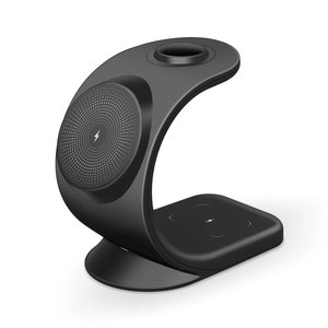 Estación de carga rápida de 15W, soporte de almohadilla de cargador inalámbrico 3 en 1, soporte plegable para <span class=keywords><strong>iPhone</strong></span> 15, 14, 13, 12, <span class=keywords><strong>11</strong></span>, reloj <span class=keywords><strong>AirPods</strong></span> - Product Image 1