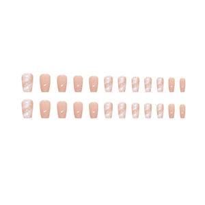 24 <span class=keywords><strong>Uñas</strong></span> Postizas Acrílicas con Diseño Degradado Rosa y Blanco con Detalles en Dorado, <span class=keywords><strong>Uñas</strong></span> Artificiales, <span class=keywords><strong>Uñas</strong></span> Falsas 3224 - Product Image 5