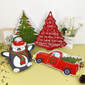 Christmas Tree Melamine <strong>Tray</strong> - Santa &amp; Snowman Pattern | Ideal for Holiday Treats, <strong>Candy</strong>, and Feasts Festive Tableware - Product Image 6