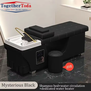 Cama de Lavado de Cabello Eléctrica Profesional Moderna con Cuero PU para Salón de Belleza y Barbería - Product Image 2