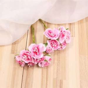 2024 gros décor personnalisé artificiel coloré décoration de noël petite coiffe de bouquet de fleurs de rose - Product Image 3