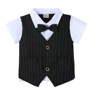 Costume de Cérémonie d'Été pour <span class=keywords><strong>Petit</strong></span> Garçon, <span class=keywords><strong>Gilet</strong></span> à Manches Courtes et Short Deux Pièces, Vêtements pour Bébé - Product Image 2