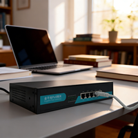 Switch PoE Inteligente Administrado Profesional de 5 Puertos 10/100/1000M con Soporte VLAN para Hotel/Oficina, 200+ APs, 1 Año de Garantía, CE, RoHS, FCC, 120W