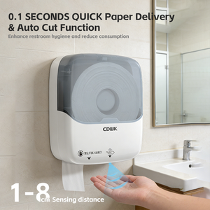 Dispensador de Papel Higiénico Automático con Sensor, Rollo <span class=keywords><strong>Jumbo</strong></span> Comercial CDWK, Dispensador Eléctrico para Baño, Alimentado por Batería de Litio/CC - Product Image 3