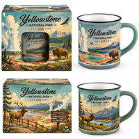 Mug en céramique à motif personnalisé avec boîte cadeau personnalisée, design des monuments américains, logo personnalisé, vente en gros
