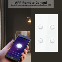 Sakelar Multi Gang ZigBee WiFi Kualitas Terbaik OEM US Panel Sentuh Alur Cekung untuk Kontrol Jarak Jauh APP Rumah
