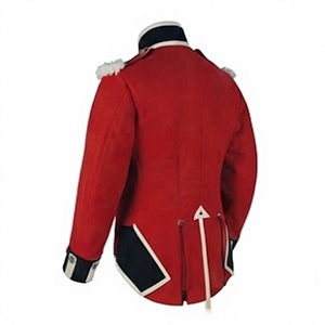 Manteau d'hiver vintage rouge pour homme, en laine, double boutonnage, col montant, taille large, personnalisable OEM - Product Image 5