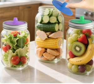 Kit de Fermentación con Tarro Mason de <span class=keywords><strong>Boca</strong></span> Ancha de 32oz y Tapa de Silicona con Válvula de Fermentación, Apto para Lavavajillas, para Encurtidos y Pepinillos - Product Image 5