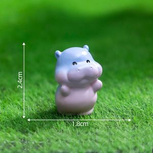 Figurine de petit hippopotame mignon en résine bleue et dégradée, décoration de scène DIY, décoration de bureau, petit o - Product Image 6