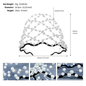Miallo-Diadema hecha a mano con perlas y <span class=keywords><strong>alambre</strong></span> de cobre <span class=keywords><strong>para</strong></span> mujer, accesorios <span class=keywords><strong>para</strong></span> el cabello de boda, color blanco - Product Image 6