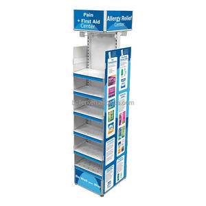 Tùy chỉnh thiết kế hai mặt vĩnh viễn tháp nhỏ giá sàn kim loại đứng thực phẩm kẹo Snack Rack hiển thị với kệ điều chỉnh - Product Image 3