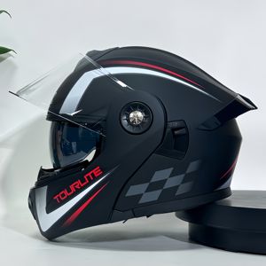<span class=keywords><strong>Casque</strong></span> de moto rabattable le moins cher Certification DOT Casques à moteur modulaires à double visière avec logo personnalisé - Product Image 1