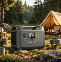 Station d'alimentation portable LiFePO4 1008 Wh 1200W, compatible avec les panneaux solaires MPPT à onde sinusoïdale pure, garantie 24 mois, pour les voyages et le camping
