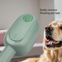 Brosse de toilettage rechargeable 3-en-1 pour animaux de compagnie - Peigne massant à vapeur avec poignée, pour chiens et chats