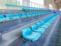 Système de sièges rétractables pour gradins sportifs, chaises de stade à dossier bas, sièges moulés par soufflage