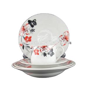 Service de table en céramique en porcelaine à motif floral de luxe, vaisselle bon marché en gros, blanc, 20/30 pièces, ensembles de vaisselle - Product Image 1