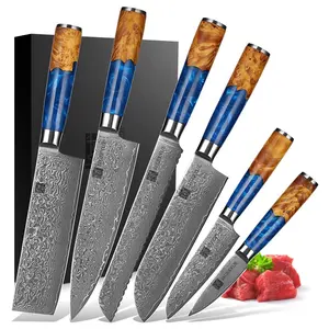 Набор кухонных ножей VG10 из смолы и натурального дерева