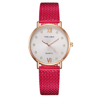 Montre pour femme à motif romain incrustée de diamants, personnalisable en usine, bracelet en plastique, mouvement à quartz, modèle très vendu