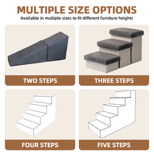ODM ODM Op maat gemaakte traag schuim honden- en katten trappen, hondenopgangen voor trappen, hondenstappen voor banken en bedden met afneembare hoes - Product Image 5