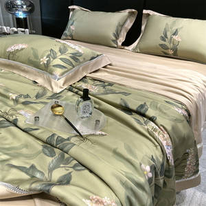 Juego de Cuatro Piezas de Edredón de Verano con Estampado Digital, Estilo Nórdico, Personalizable, Sábanas de Lyocell para Aire Acondicionado - Product Image 4
