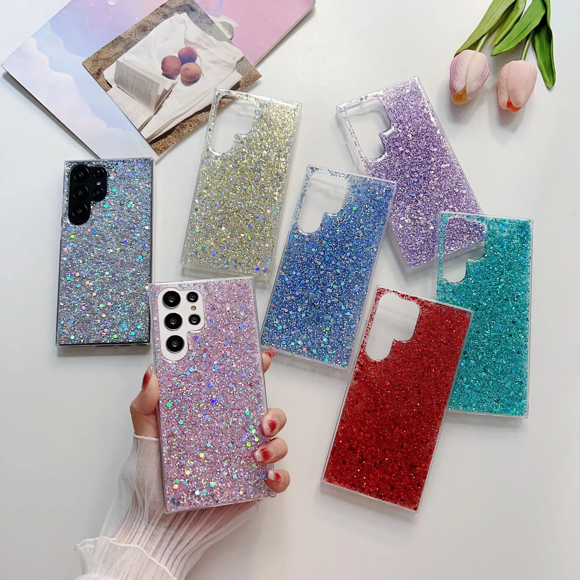 LeYi Schöne Mädchen Handy hülle Bling Glitter Soft TPU transparente Handy hülle für Samsung Galaxy S23 S22 Ultra Plus