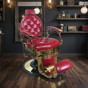 Fauteuil de Barbier Vintage Européen Rotatif, Chaise de Coiffure Professionnelle pour Salon, Chaise de Rasage pour Hommes - Product Image 6