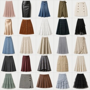 Jupe <span class=keywords><strong>Femme</strong></span> Hiver Taille Haute Coupe Évasée Longueur Cheville Élégante Unie Mélange Coton Tricoté Peigné 6 Couleurs en Stock Personnalisable Prêt à Expédier - Product Image 3