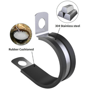 Abrazadera de alambre tipo P, revestimiento de Cable, capa de amortiguación, abrazadera de alambre de aislamiento, sujeción de tubería de automóvil, abrazadera de alambre de Metal - Product Image 4