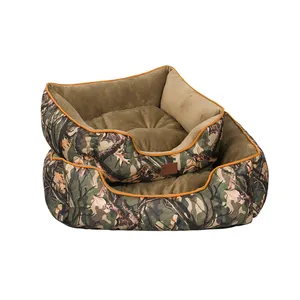 Fabricant vente en gros logo personnalisé camouflage design chien lit fournisseur pour animaux de compagnie