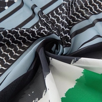 Vente en gros – Nouveauté 2025 – Foulard Keffiyeh en mousseline pour femme, sur mesure, avec coutures soignées, hijab long imprimé, écharpe drapeau palestinien pour femme