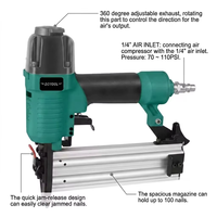 DOTOOL F50B Ga18 Cloueur pneumatique à clous à tête large, agrafeuse, capacité de charge de 100 agrafes, conception à dégagement rapide du bec