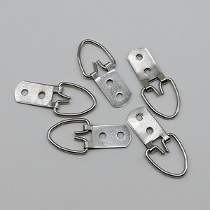 Silver Double Eyed Short Hanging Ring Stainless Steel Rectangle <b>Hook</b> <b>For</b> Decorative <b>Picture</b> <b>Frame</b> Wall Mounting Hardware - Product Image 2